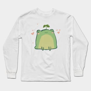 Cute Frog with Plant Long Sleeve T-Shirt